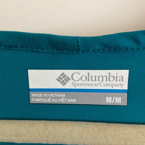 Columbia Teal LS Pullover Sun Shirt-M - Picture 3 of 4